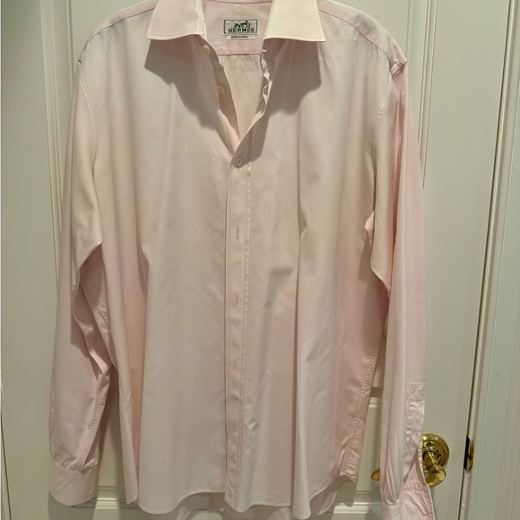 HERMES COTTON DRESS SHIRT, PINK, Size 42 / 16.5 - Picture 2 of 7